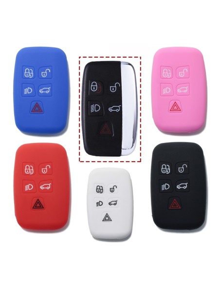 Guscio Silicone Cover Chiave Telecomando Land Rover Portachiave Rosso Range Rover Sport Evoque LR4 Freelander Discovery
