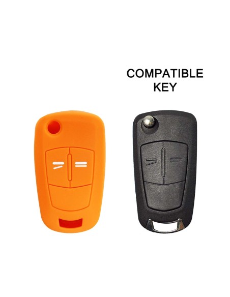 Guscio in Silicone Cover Chiave per Telecomando Opel Antara Astra Corsa Meriva Tigra Vectra Zafira Portachiave Arancione