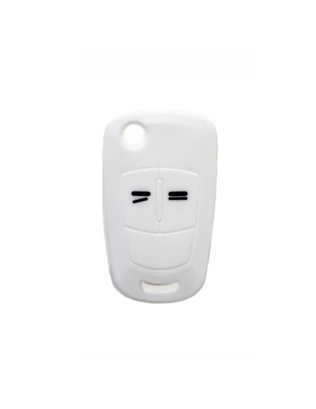 Guscio in Silicone Cover Chiave per Telecomando Opel Antara Astra Corsa Meriva Tigra Vectra Zafira Portachiave Bianco
