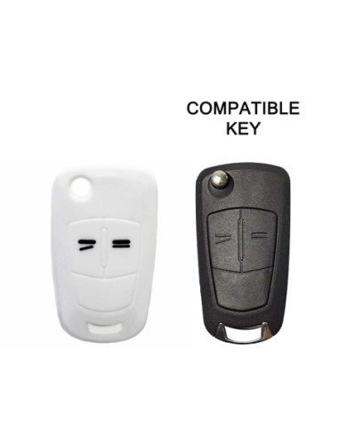 Guscio in Silicone Cover Chiave per Telecomando Opel Antara Astra Corsa Meriva Tigra Vectra Zafira Portachiave Bianco