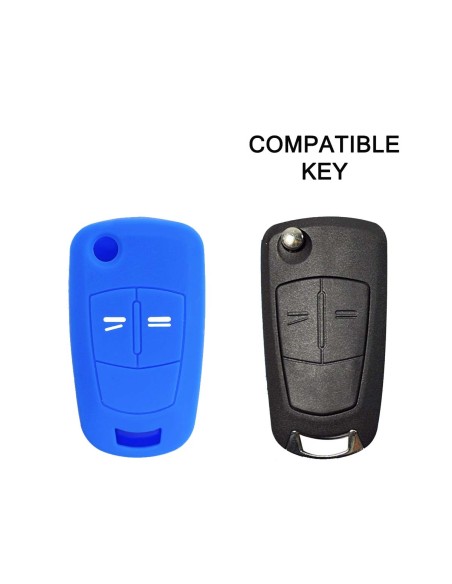 Guscio in Silicone Cover Chiave per Telecomando Opel Antara Astra Corsa Meriva Tigra Vectra Zafira Portachiave Blu