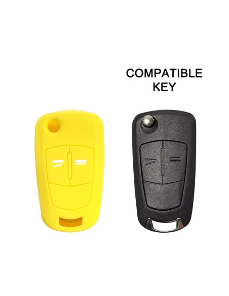 Guscio in Silicone Cover Chiave per Telecomando Opel Antara Astra Corsa Meriva Tigra Vectra Zafira Portachiave Giallo