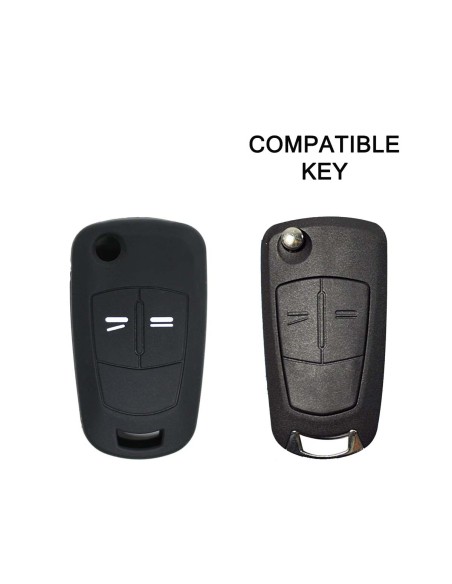 Guscio in Silicone Cover Chiave per Telecomando Opel Antara Astra Corsa Meriva Tigra Vectra Zafira Portachiave Nero