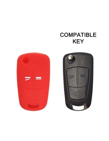 Guscio in Silicone Cover Chiave per Telecomando Opel Antara Astra Corsa Meriva Tigra Vectra Zafira Portachiave Rosso