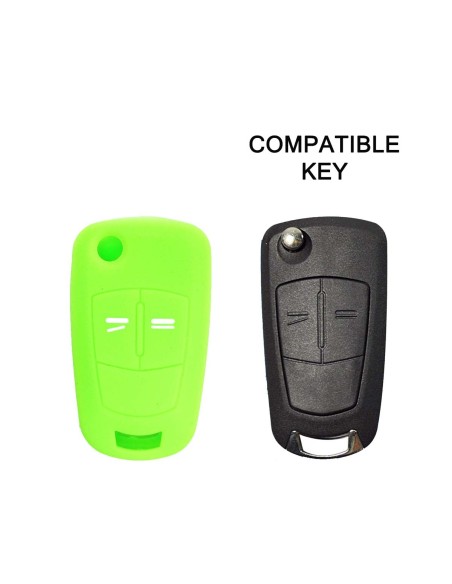 Guscio in Silicone Cover Chiave per Telecomando Opel Antara Astra Corsa Meriva Tigra Vectra Zafira Portachiave Verde