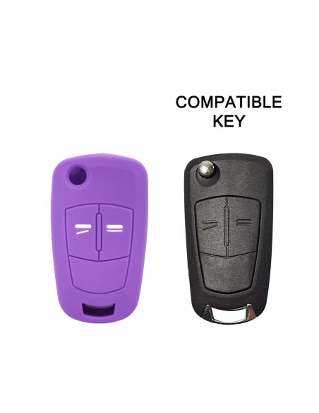 Guscio in Silicone Cover Chiave per Telecomando Opel Antara Astra Corsa Meriva Tigra Vectra Zafira Portachiave Viola