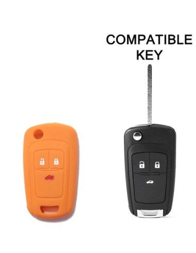 Guscio in Silicone Cover Chiave per Telecomando Opel Astra J Insignia Mokka Corsa Meriva Zafira Antara Vauxhall Portachiave Arancione
