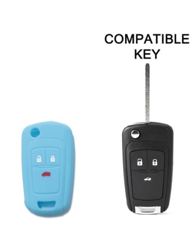 Guscio in Silicone Cover Chiave per Telecomando Opel Astra J Insignia Mokka Corsa Meriva Zafira Antara Vauxhall Portachiave Azzurro