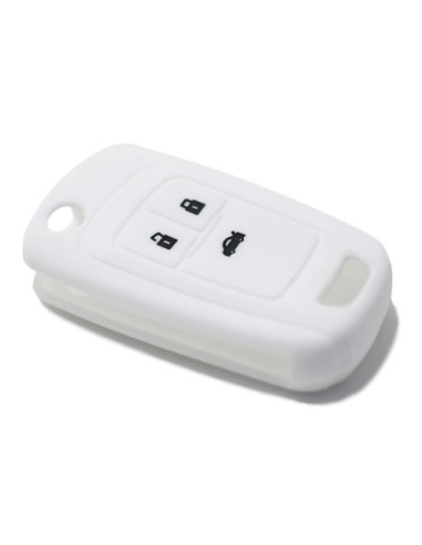 Guscio in Silicone Cover Chiave per Telecomando Opel Astra J Insignia Mokka Corsa Meriva Zafira Antara Vauxhall Portachiave Bianco