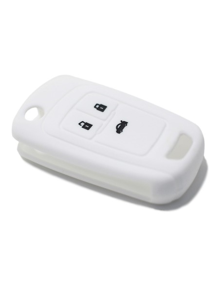 Guscio in Silicone Cover Chiave per Telecomando Opel Astra J Insignia Mokka Corsa Meriva Zafira Antara Vauxhall Portachiave Bianco