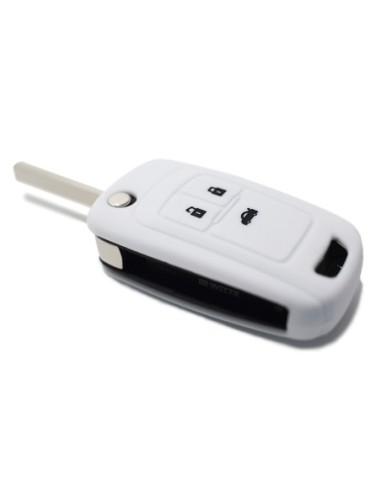 Guscio in Silicone Cover Chiave per Telecomando Opel Astra J Insignia Mokka Corsa Meriva Zafira Antara Vauxhall Portachiave Bianco