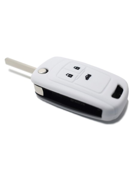 Guscio in Silicone Cover Chiave per Telecomando Opel Astra J Insignia Mokka Corsa Meriva Zafira Antara Vauxhall Portachiave Bianco