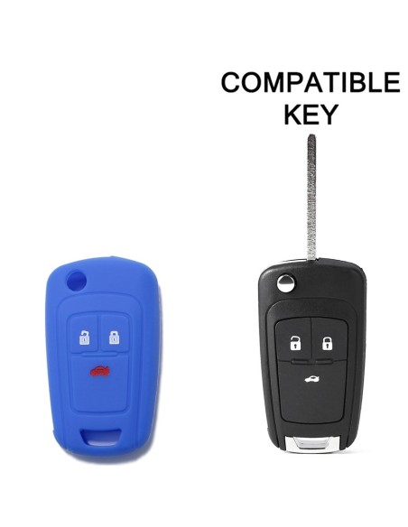 Guscio in Silicone Cover Chiave per Telecomando Opel Astra J Insignia Mokka Corsa Meriva Zafira Antara Vauxhall Portachiave Blu