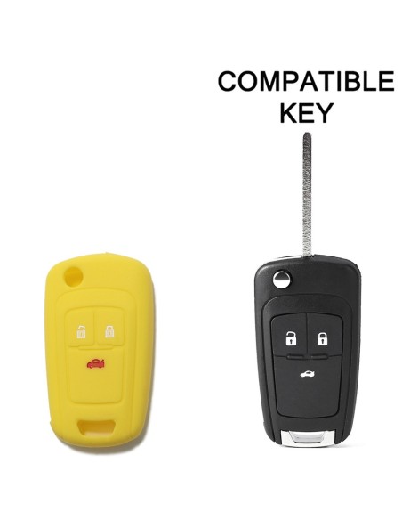 Guscio in Silicone Cover Chiave per Telecomando Opel Astra J Insignia Mokka Corsa Meriva Zafira Antara Vauxhall Portachiave Giallo