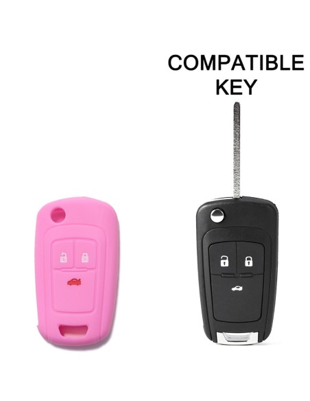 Guscio in Silicone Cover Chiave per Telecomando Opel Astra J Insignia Mokka Corsa Meriva Zafira Antara Vauxhall Portachiave Rosa