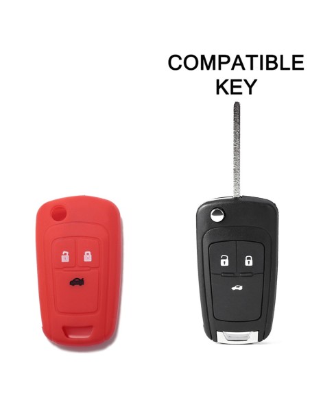 Guscio in Silicone Cover Chiave per Telecomando Opel Astra J Insignia Mokka Corsa Meriva Zafira Antara Vauxhall Portachiave Rosso