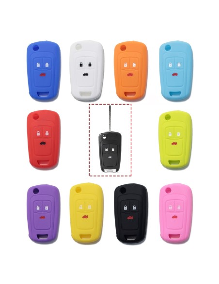 Guscio in Silicone Cover Chiave per Telecomando Opel Astra J Insignia Mokka Corsa Meriva Zafira Antara Vauxhall Portachiave Rosso