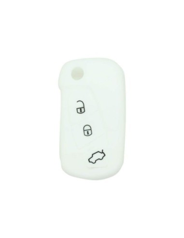 Guscio in Silicone Cover Chiave per Telecomando Ford Bianco 3 Tasti KA Focus Fiesta Escort Mondeo