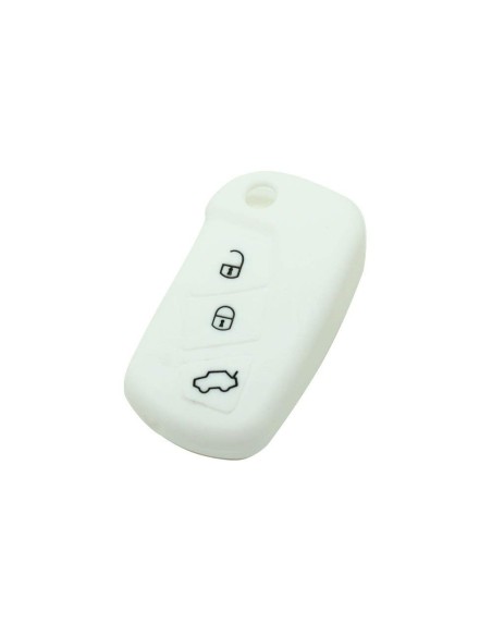 Guscio in Silicone Cover Chiave per Telecomando Ford Bianco 3 Tasti KA Focus Fiesta Escort Mondeo