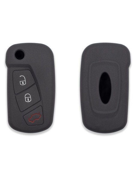 Guscio in Silicone Cover Chiave per Telecomando Ford Nero 3 Tasti KA Focus Fiesta Escort Mondeo
