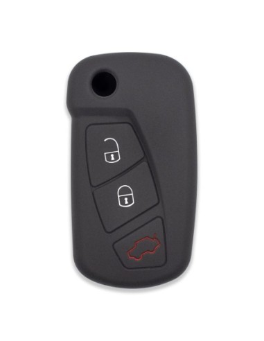 Guscio in Silicone Cover Chiave per Telecomando Ford Nero 3 Tasti KA Focus Fiesta Escort Mondeo