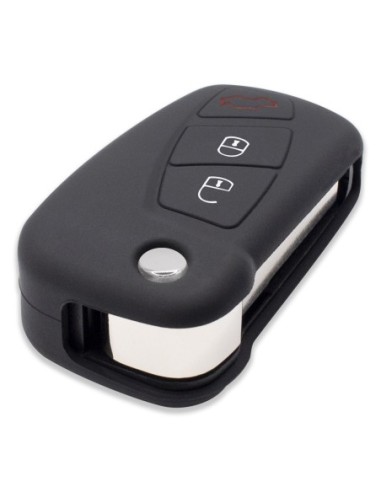 Guscio in Silicone Cover Chiave per Telecomando Ford Nero 3 Tasti KA Focus Fiesta Escort Mondeo