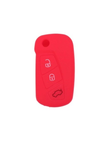 Guscio in Silicone Cover Chiave per Telecomando Ford Rosso 3 Tasti KA Focus Fiesta Escort Mondeo