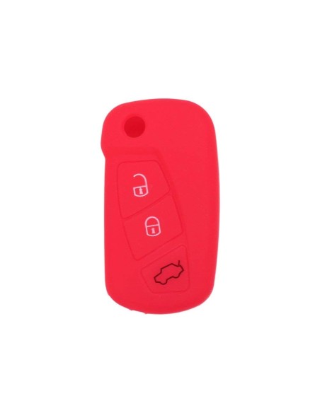 Guscio in Silicone Cover Chiave per Telecomando Ford Rosso 3 Tasti KA Focus Fiesta Escort Mondeo