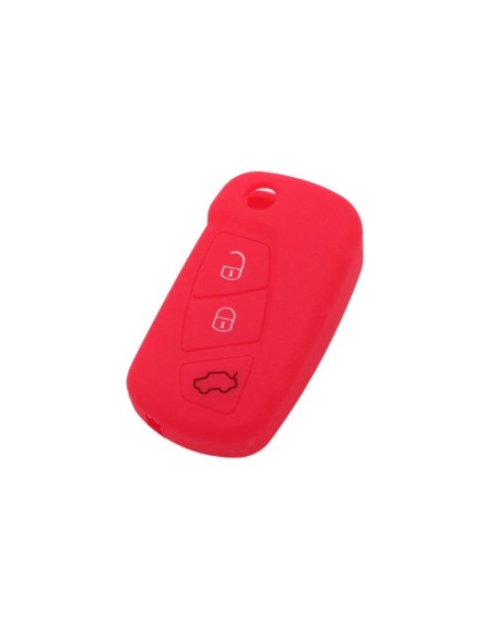 Guscio in Silicone Cover Chiave per Telecomando Ford Rosso 3 Tasti KA Focus Fiesta Escort Mondeo