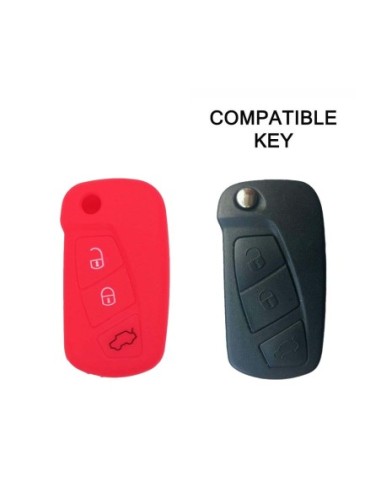 Guscio in Silicone Cover Chiave per Telecomando Ford Rosso 3 Tasti KA Focus Fiesta Escort Mondeo