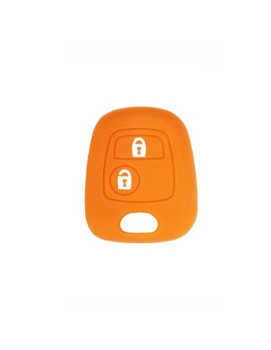 Guscio in Silicone Cover Chiave per Telecomando Citroen C1 C2 C3 C5 e Peugeot 103 106 107 206 207 307 308 406 407 508 806 1007 Portachiave Arancione
