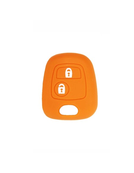 Guscio in Silicone Cover Chiave per Telecomando Citroen C1 C2 C3 C5 e Peugeot 103 106 107 206 207 307 308 406 407 508 806 1007 Portachiave Arancione
