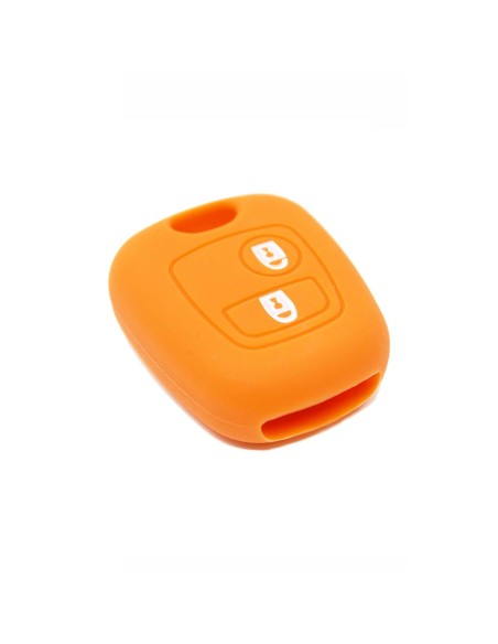Guscio in Silicone Cover Chiave per Telecomando Citroen C1 C2 C3 C5 e Peugeot 103 106 107 206 207 307 308 406 407 508 806 1007 Portachiave Arancione