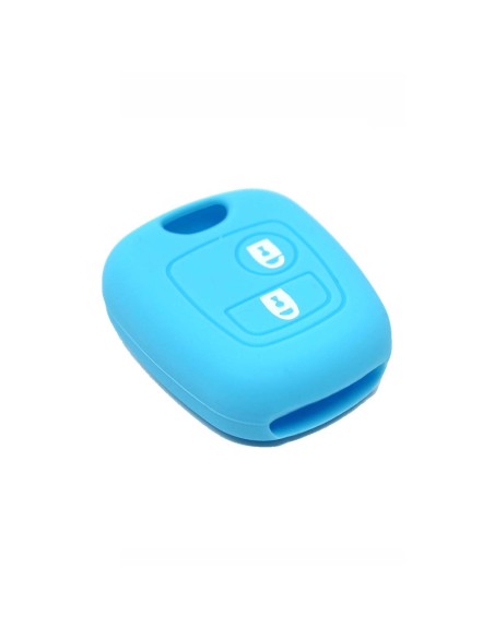 Guscio in Silicone Cover Chiave per Telecomando Citroen C1 C2 C3 C5 e Peugeot 103 106 107 206 207 307 308 406 407 508 806 1007 Portachiave Azzurro