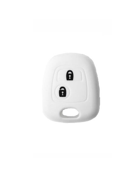 Guscio in Silicone Cover Chiave per Telecomando Citroen C1 C2 C3 C5 e Peugeot 103 106 107 206 207 307 308 406 407 508 806 1007 Portachiave Bianco
