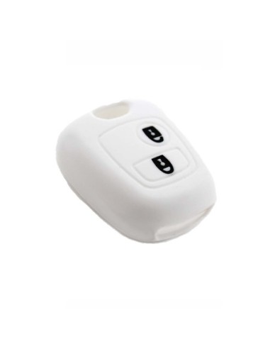 Guscio in Silicone Cover Chiave per Telecomando Citroen C1 C2 C3 C5 e Peugeot 103 106 107 206 207 307 308 406 407 508 806 1007 Portachiave Bianco