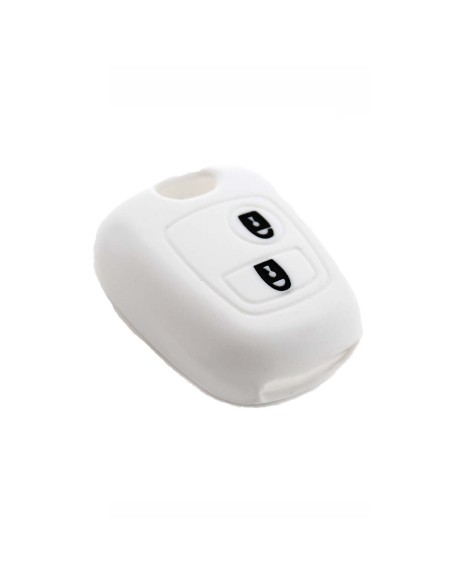 Guscio in Silicone Cover Chiave per Telecomando Citroen C1 C2 C3 C5 e Peugeot 103 106 107 206 207 307 308 406 407 508 806 1007 Portachiave Bianco