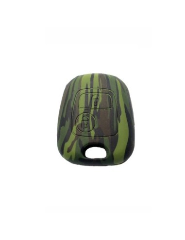 Guscio in Silicone Cover Chiave per Telecomando Citroen C1 C2 C3 C5 e Peugeot 103 106 107 206 207 307 308 406 407 508 806 1007 Portachiave Camouflage