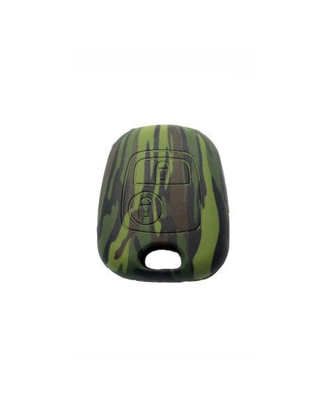 Guscio in Silicone Cover Chiave per Telecomando Citroen C1 C2 C3 C5 e Peugeot 103 106 107 206 207 307 308 406 407 508 806 1007 Portachiave Camouflage