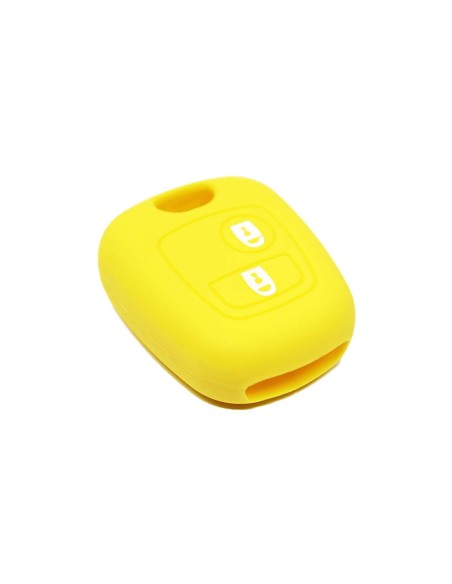 Guscio in Silicone Cover Chiave per Telecomando Citroen C1 C2 C3 C5 e Peugeot 103 106 107 206 207 307 308 406 407 508 806 1007 Portachiave Giallo