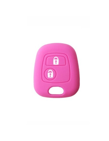 Guscio in Silicone Cover Chiave per Telecomando Citroen C1 C2 C3 C5 e Peugeot 103 106 107 206 207 307 308 406 407 508 806 1007 Portachiave Rosa