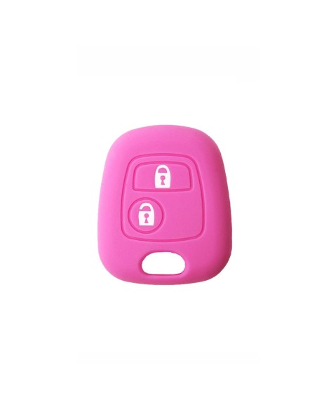 Guscio in Silicone Cover Chiave per Telecomando Citroen C1 C2 C3 C5 e Peugeot 103 106 107 206 207 307 308 406 407 508 806 1007 Portachiave Rosa