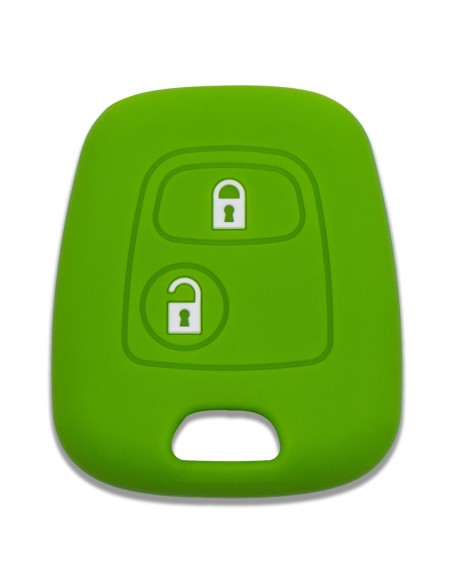 Guscio in Silicone Cover Chiave per Telecomando Citroen C1 C2 C3 C5 e Peugeot 103 106 107 206 207 307 308 406 407 508 806 1007 Portachiave Verde