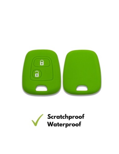 Guscio in Silicone Cover Chiave per Telecomando Citroen C1 C2 C3 C5 e Peugeot 103 106 107 206 207 307 308 406 407 508 806 1007 Portachiave Verde