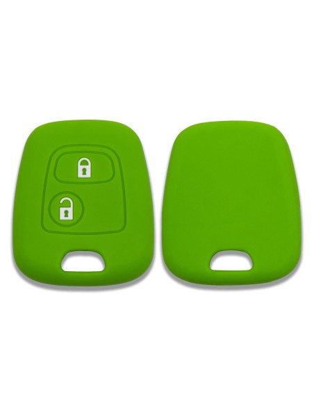 Guscio in Silicone Cover Chiave per Telecomando Citroen C1 C2 C3 C5 e Peugeot 103 106 107 206 207 307 308 406 407 508 806 1007 Portachiave Verde