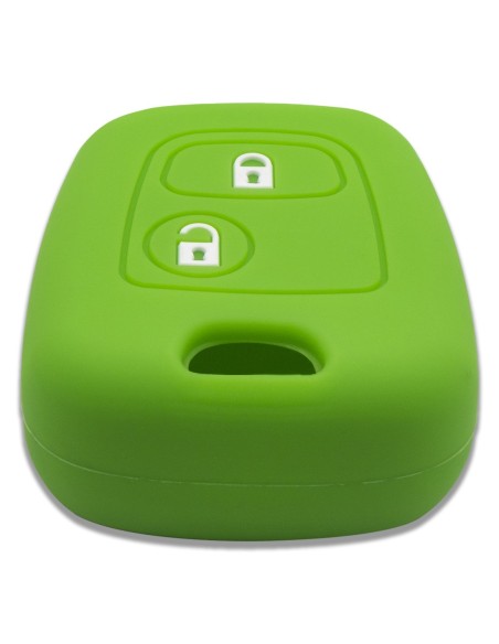 Guscio in Silicone Cover Chiave per Telecomando Citroen C1 C2 C3 C5 e Peugeot 103 106 107 206 207 307 308 406 407 508 806 1007 Portachiave Verde