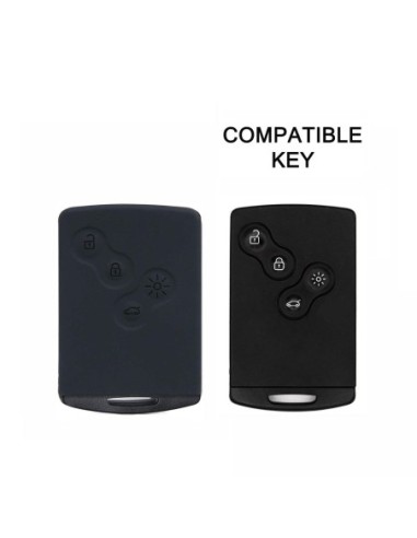 Guscio Silicone Cover Chiave per Telecomando Renault Portachiave Nero Clio Captur Scenic Twingo Escape Laguna Megane Koleos