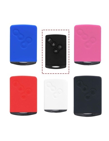 Guscio Silicone Cover Chiave per Telecomando Renault Portachiave Nero Clio Captur Scenic Twingo Escape Laguna Megane Koleos