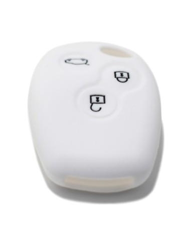 Guscio in Silicone Cover Chiave Telecomando Renault Portachiave Bianco 3 Tasti Clio Twingo Megane Modus Kangoo Master Espace Scenic