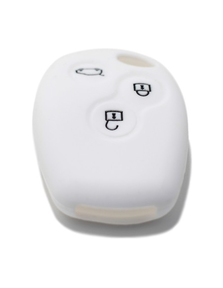 Guscio in Silicone Cover Chiave Telecomando Renault Portachiave Bianco 3 Tasti Clio Twingo Megane Modus Kangoo Master Espace Scenic